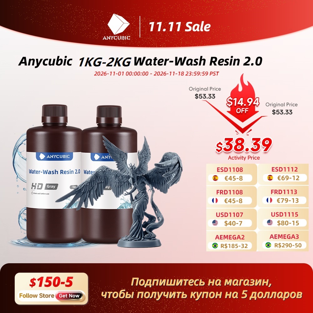 ANYCUBIC Wasserwaschharz für L – Dental 3D Printer Resin Bewertung und Preis